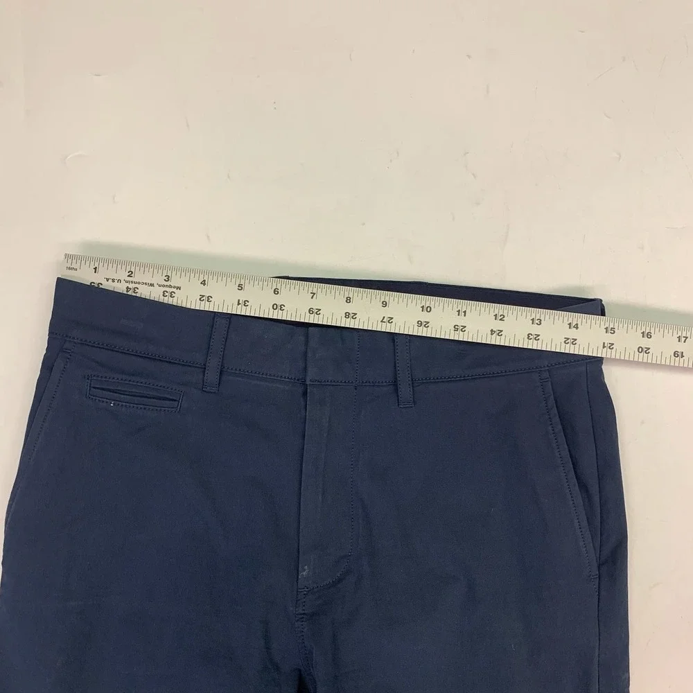 J. Crew Mens Navy Blue Flat Front Chinos Pants Straight Leg Casual Pants Size 28